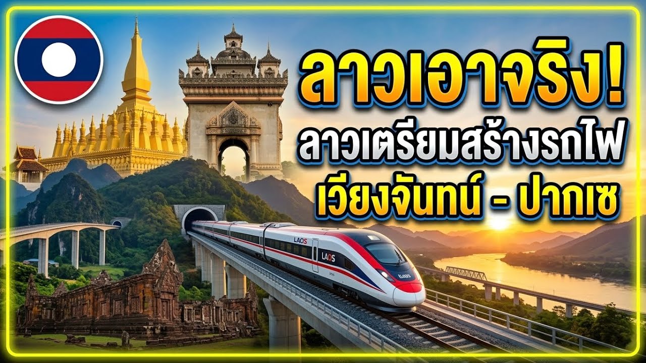 ลาวเอาจริง! ลาวเตรียมสร้างรถไฟเวียงจันทน์ - ปากเซ งานนี้ลาวรวยแน่.!!🔥😱