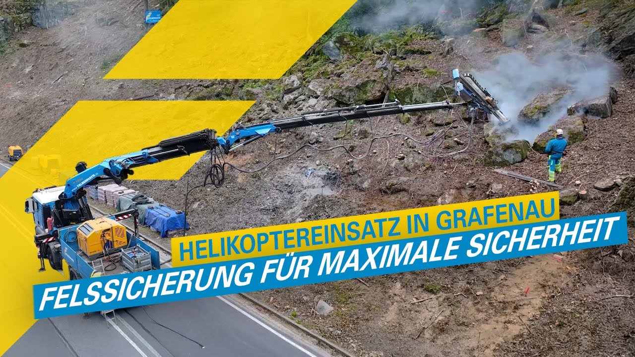 Helikoptereinsatz in Grafenau: Felssicherung an der B533 für maximale Verkehrssicherheit