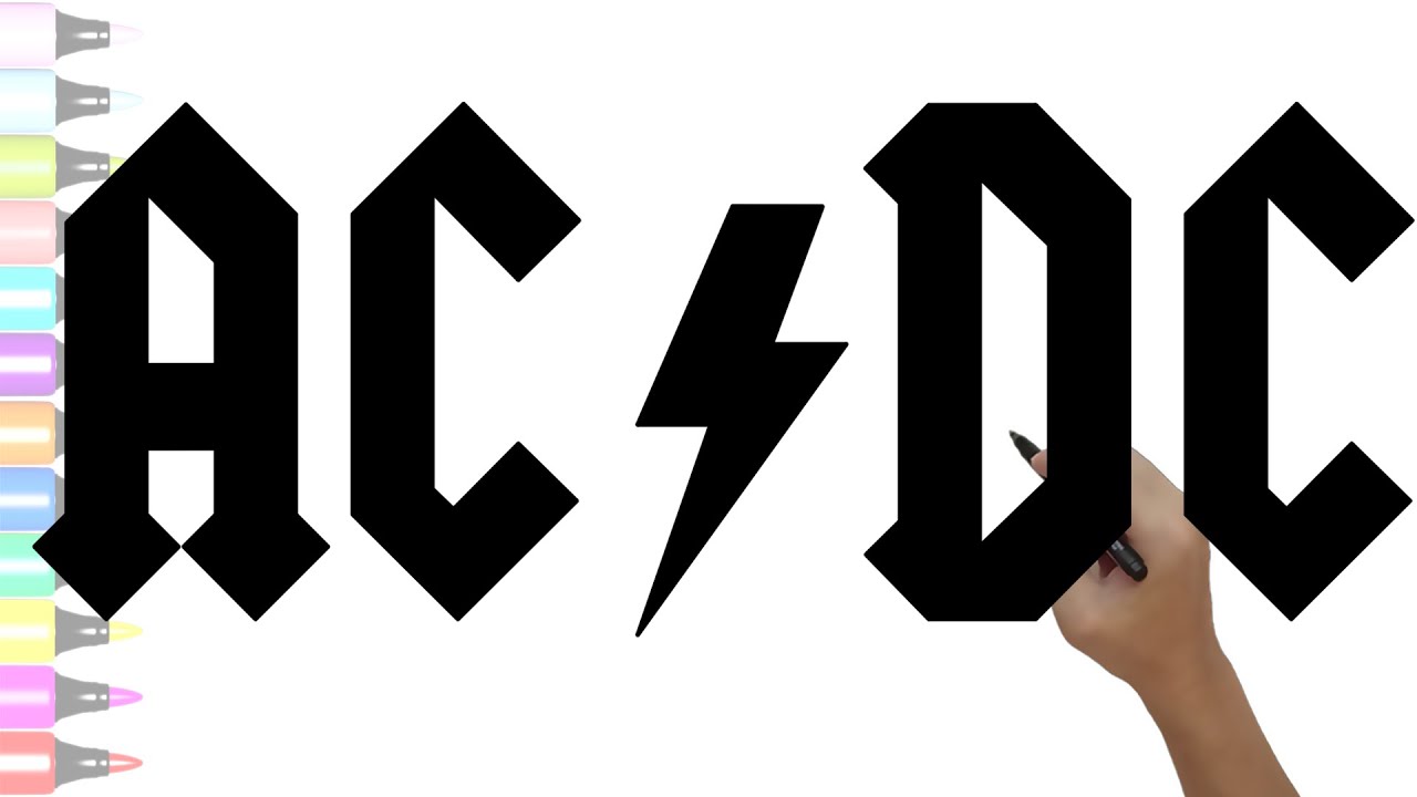 HOW TO DRAW AC/DC LOGO ⚡︎ DRAWING ICONIC LOGO OF FAMOUS ROCK BAND