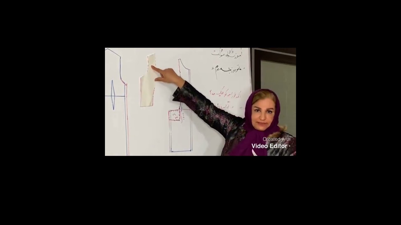 آموزش برش ودوخت مانتو یقه ایستاده سرخود همراه با جیب داخل درز توسط استاد ملیحه بلالی قسمت دوم