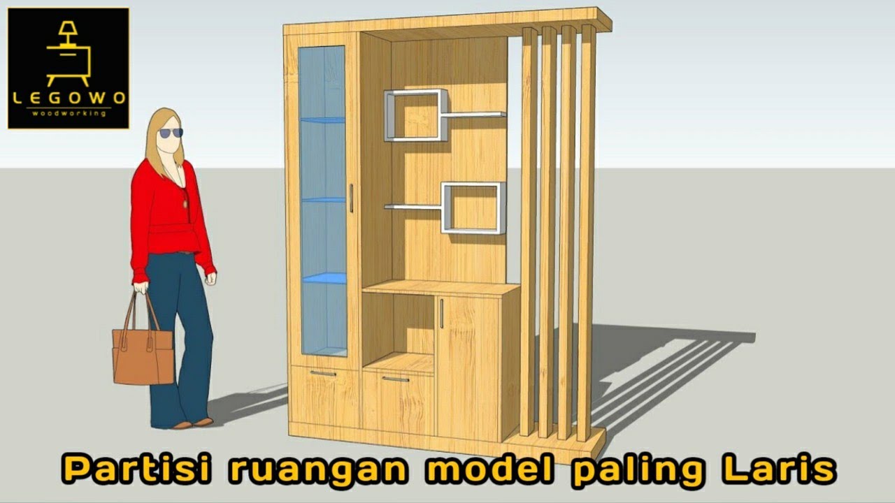 Membuat Partisi ruangan minimalis | room divider | Lemari sekat ruangan