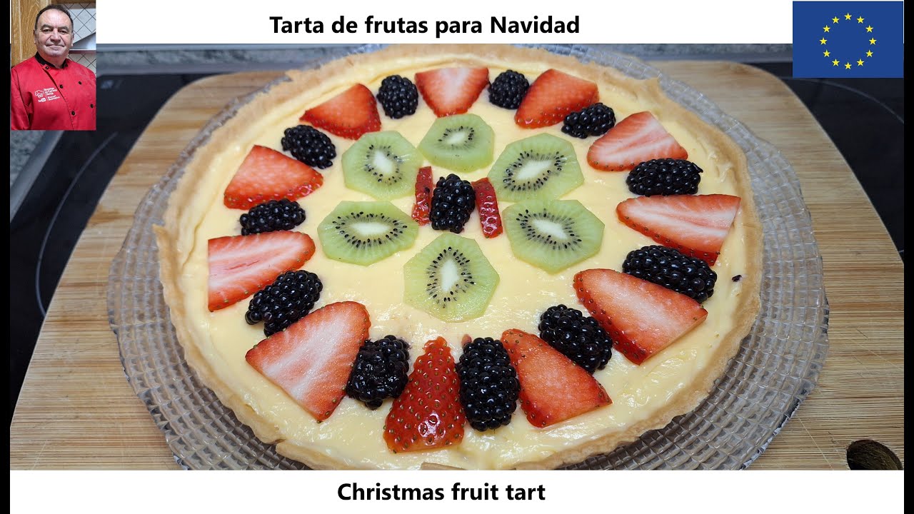 Tarta de frutas para Navidad: Christmas Fruit Tart