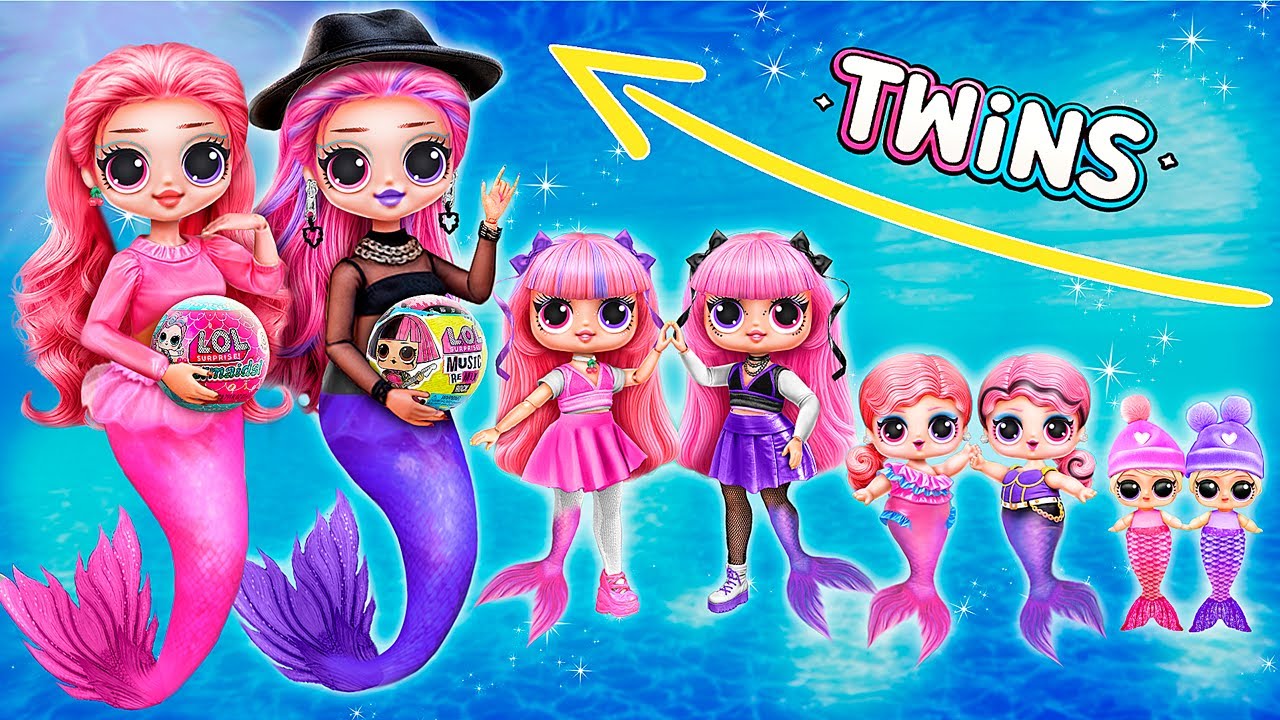 Mermaid Sisters Growing Up Together! LOL OMG DIYs