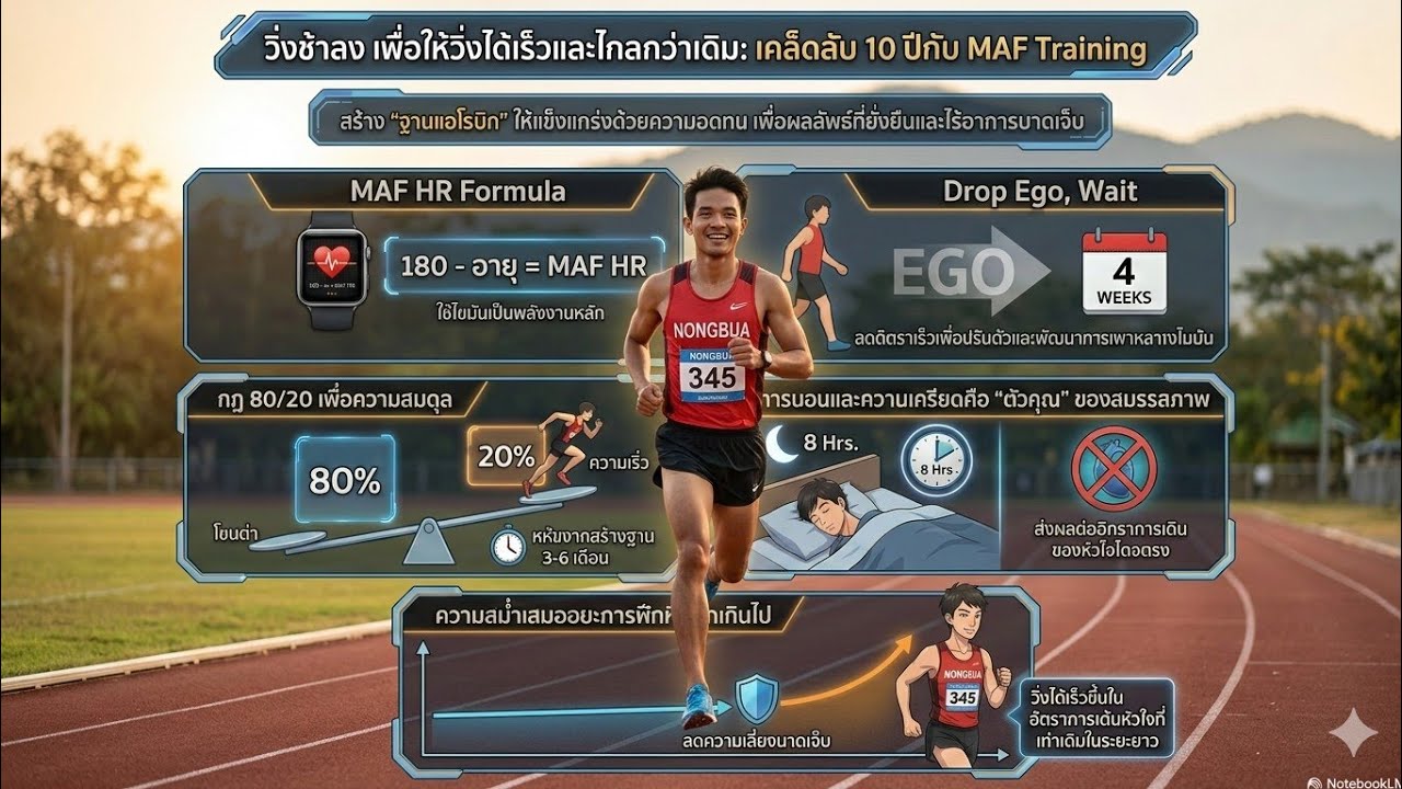 ฝึกวิ่งแบบ80/20คืออะไร และMAF180 ลบด้วยอายุจะทำให้โซน2 ตรงขึ้นอย่างไร