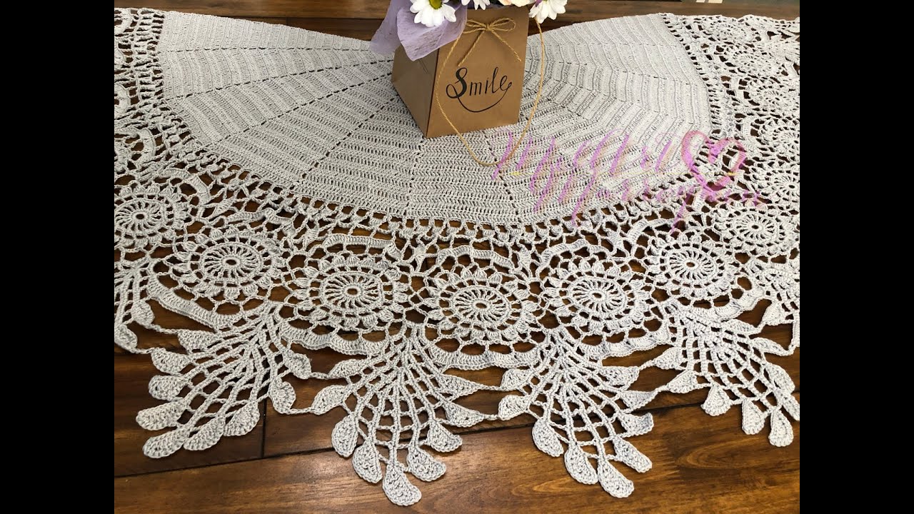 Chal Circular Crochet Orilla de Flores 2 de 5 (cc)