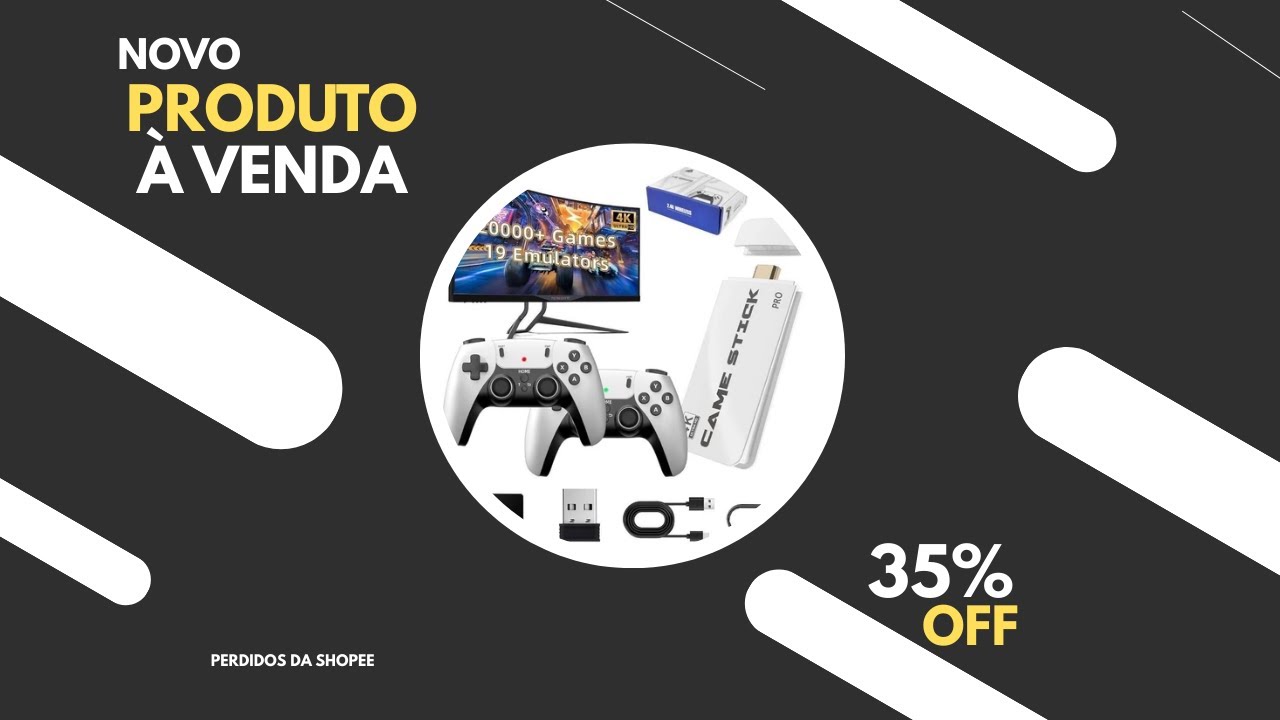 2025 NOVO Vídeo Game Stick M15 Pro 4k 64gb Hdmi Com 2 Controles Se Fio +20mil Jogos Moby