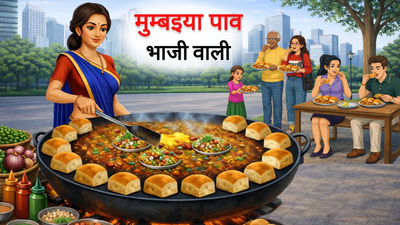 मुम्बइया पाव भाजी वाली | Mumbaiya garib Pav Bhaji Wali | Hindi Kahani | cartoon khane wali kahani