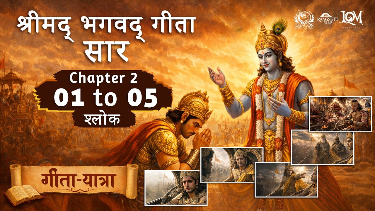 भगवद्गीता अध्याय 2 प्रारंभ | श्लोक 1–5 | Sankhya Yog Begins #bhagavadgita #bhakti #krishna