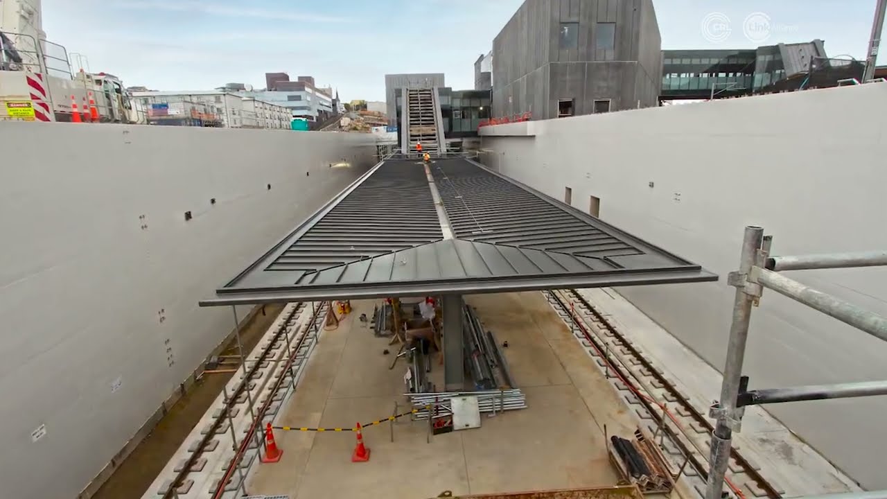 City Rail Link Maungawhau Station platform timelapse