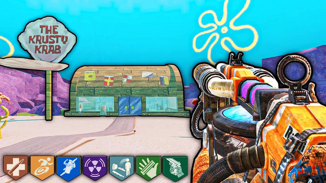 EL MEJOR MAPA de ZOMBIES con ARMAS ESPECIALES, PERKS y PARKOUR IMPOSIBLE (BOB ESPONJA REMAKE)