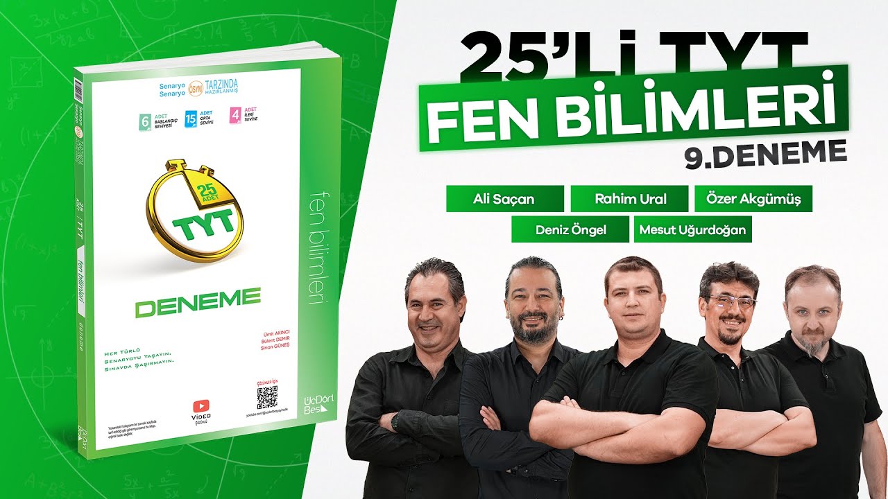 ÜÇDÖRTBEŞ YAYINCILIK TYT 25'Lİ FEN BİLİMLERİ DENEMESİ 2026 - 9. DENEME