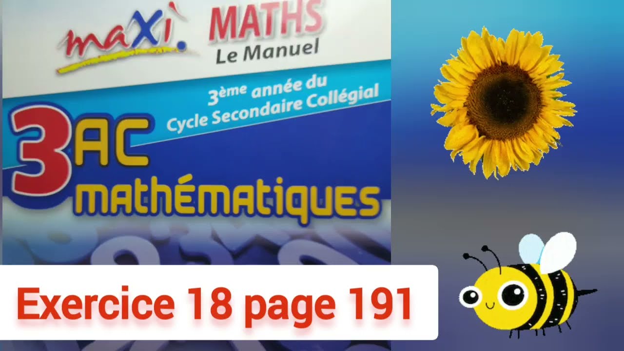 Exercice 18 page 191. maxi MATHS. 3ASC. Équation d'une droite.