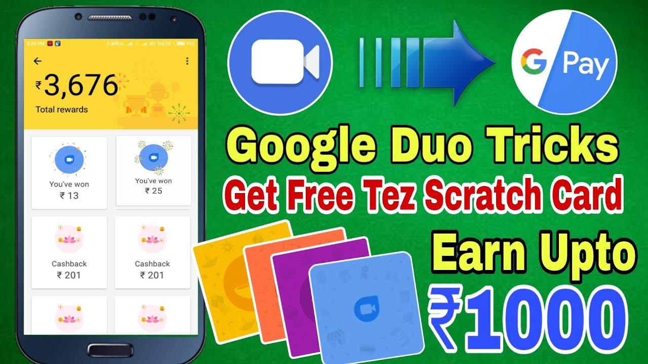 Google Pay (Tez) & Google Duo Free Scratch Card tricks With Proof, Earn upto ₹1000 by Google Guo