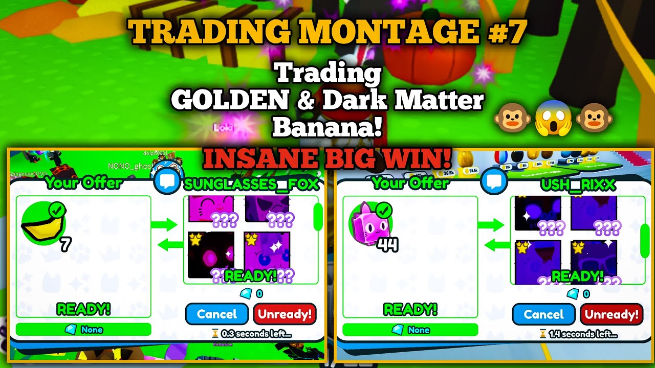 TRADING MONTAGE #7 | TRADING BANANA PET | INSANE BIG WIN! | Pet Simulator X | SenpaiSky - PSX