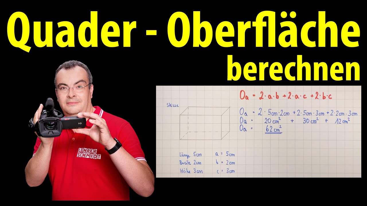 Quader - Oberfläche berechnen | Lehrerschmidt