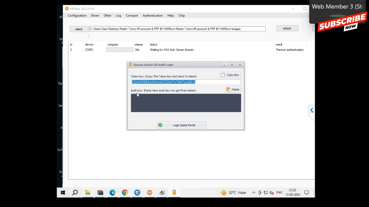 XIAOMI /POCO /MI - AUTH KEY USE