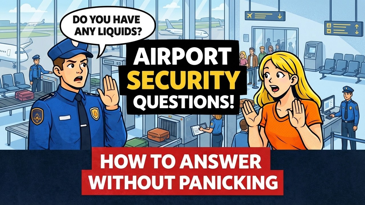 What to Say at Airport Security in English | Simple Answers for Travelers. Ep-34
