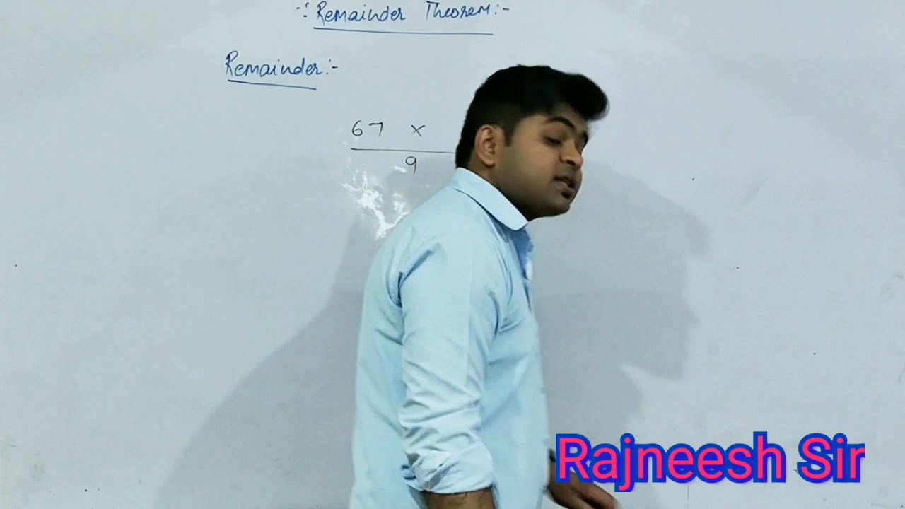 Remainder Basic Concept by Rajneesh Sir