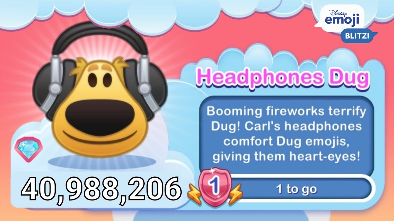 Disney Emoji Blitz - Headphones Dug (Level 1) - Up - Gameplay