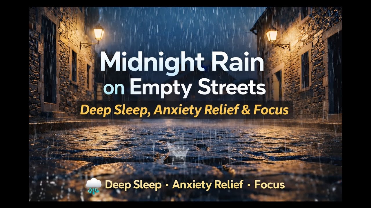 🌧️ Rain Sounds on a Lonely Street  ASMR | White Noise - Deep Sleep, Anxiety Relief & Focus (LIVE)