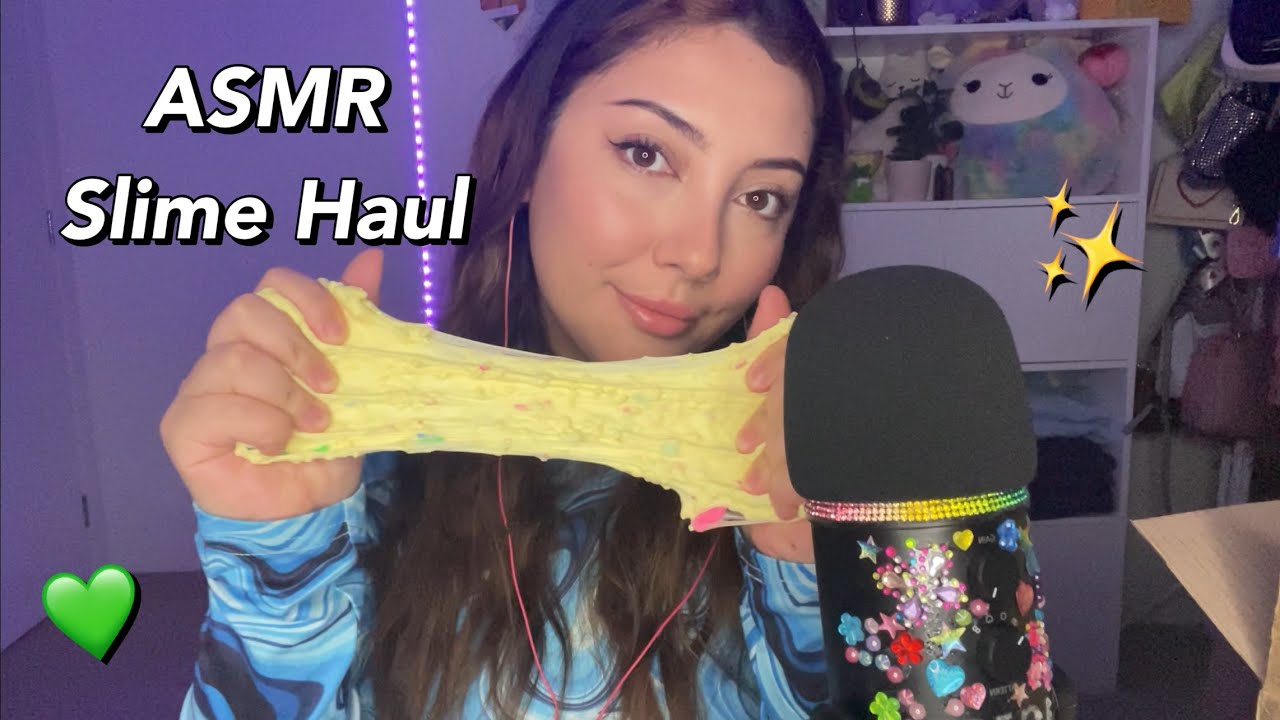 ASMR Slime Haul 💚 ~unboxing and slime sounds!~ | Whispered