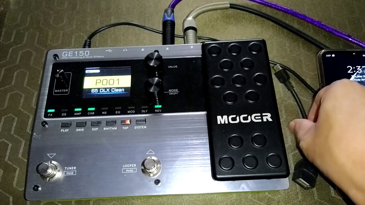 Mooer GE150 OTG connection usage thru a android smartphone. #mooerGE150
