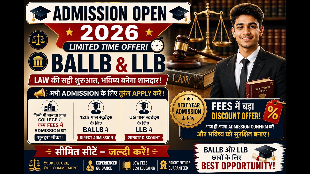 BALLB & LLB Admission 2026 | Direct Admission, Low Fees | CCSU Meerut Law Admission | By Ashish Sir