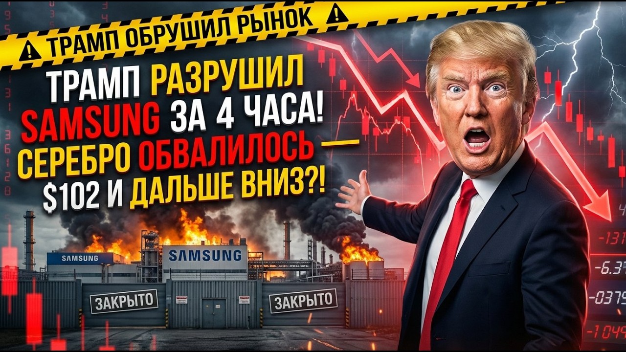 ТРАМП РАЗРУШИЛ SAMSUNG ЗА 4 ЧАСА! Серебро обвалилось — $102 и дальше вниз?!