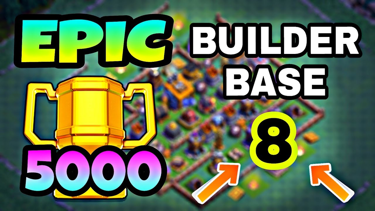 BEST BUILDER BASE 8 LAYOUT WITH REPLAY | EPIC BUILDER HALL 8 TROPHY BASE IN COC | CLASH OF CLANS