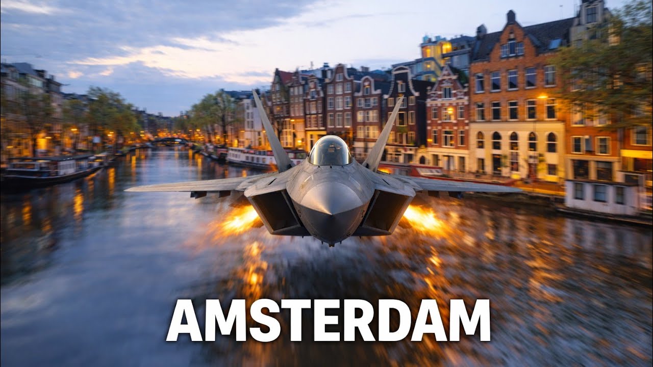 F-22 Raptor Flyover Amsterdam | Ultra Realistic 4K Cinematic Flight | MSFS 2024