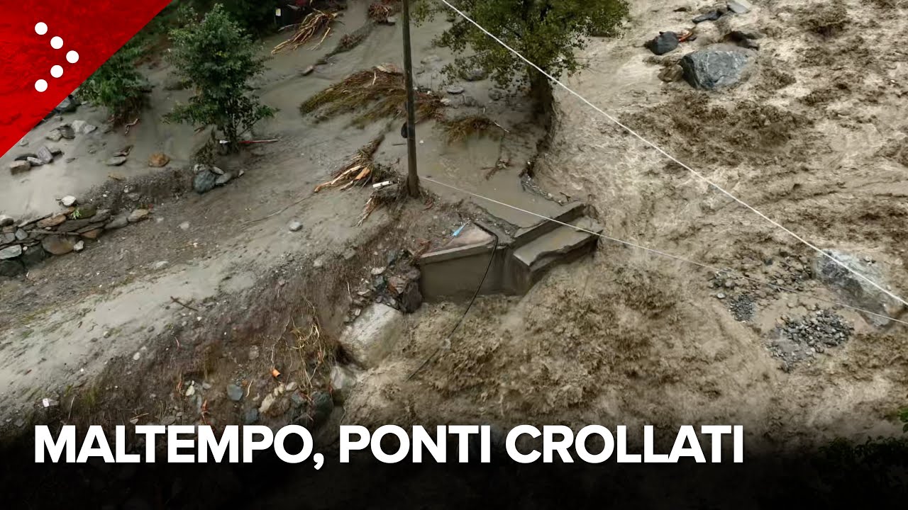 Maltempo in Val di Susa, crollano due ponti nel comune di Mattie: isolata una frazione