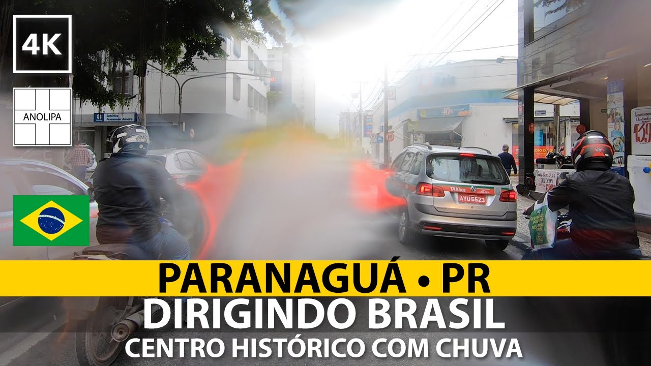🚙 🇧🇷【4K】Dirigindo Brasil &bull; PARANAGU&Aacute; &bull; Centro Hist&oacute;rico &bull; Driving Brazil rainy!