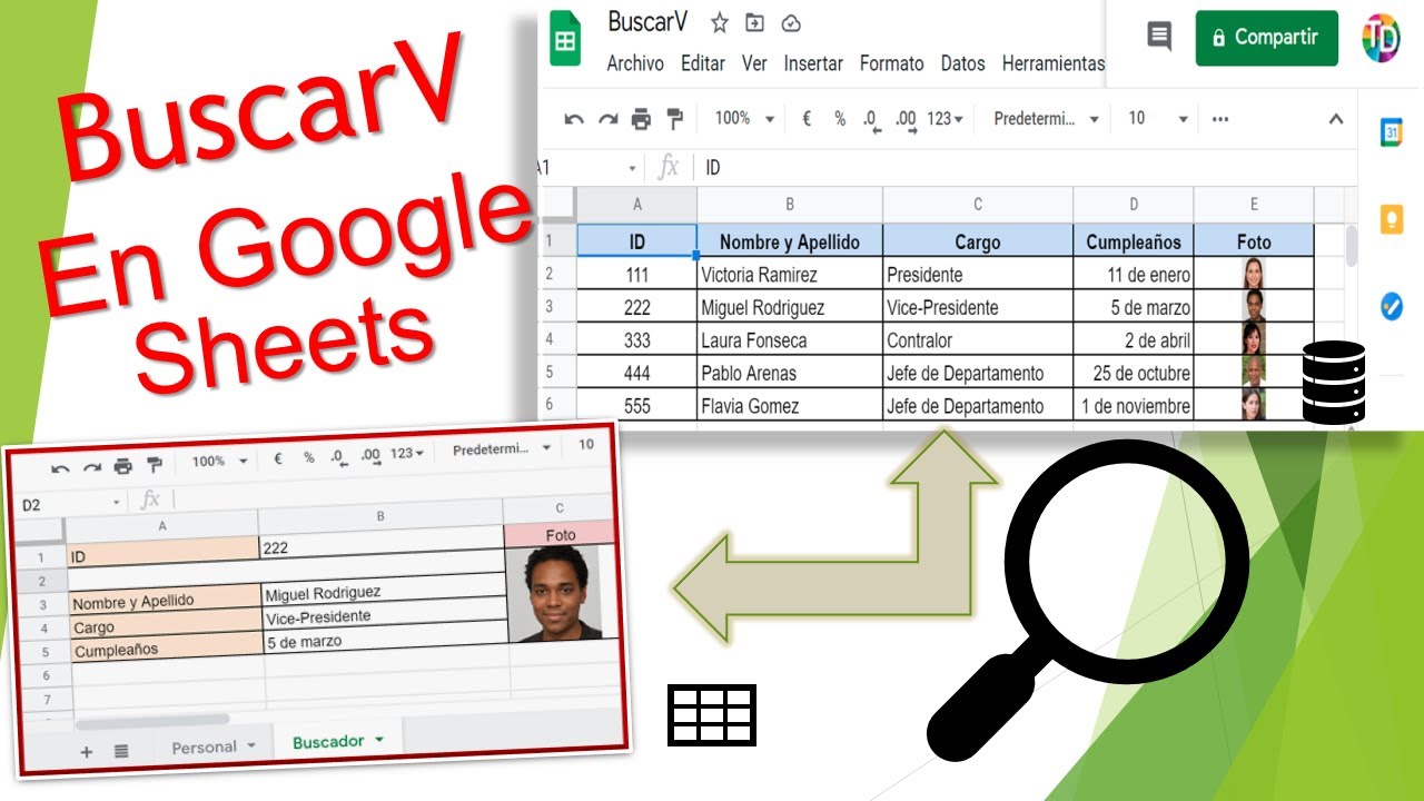 Como usar la Función BuscarV en Google Sheets