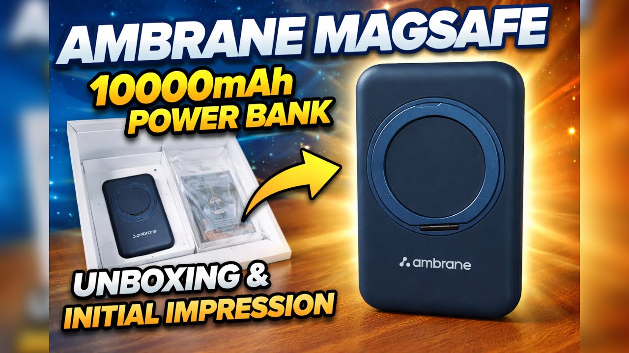 Ambrane Magsafe 10000 mAH Wireless Power-bank | Unboxing & Initial Impressions | Power-bank under 2k