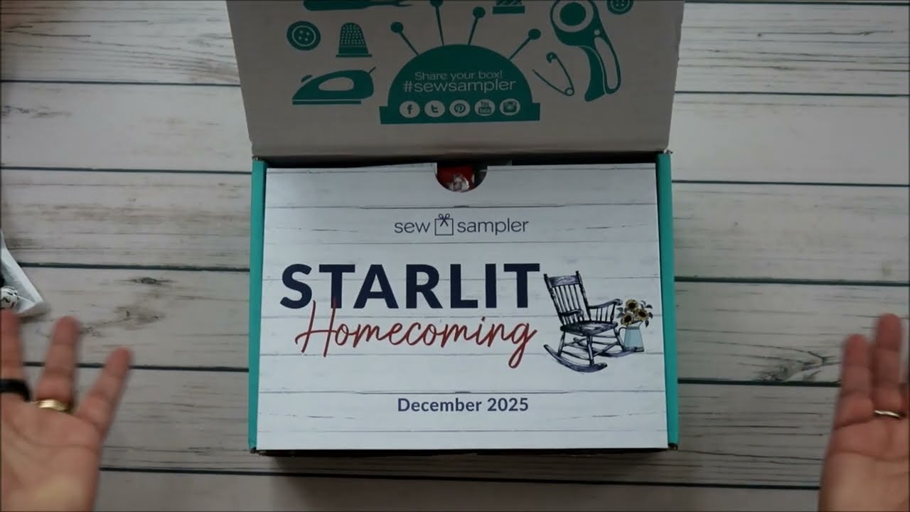 Распаковка набора Sew Sampler за декабрь 2025 года.