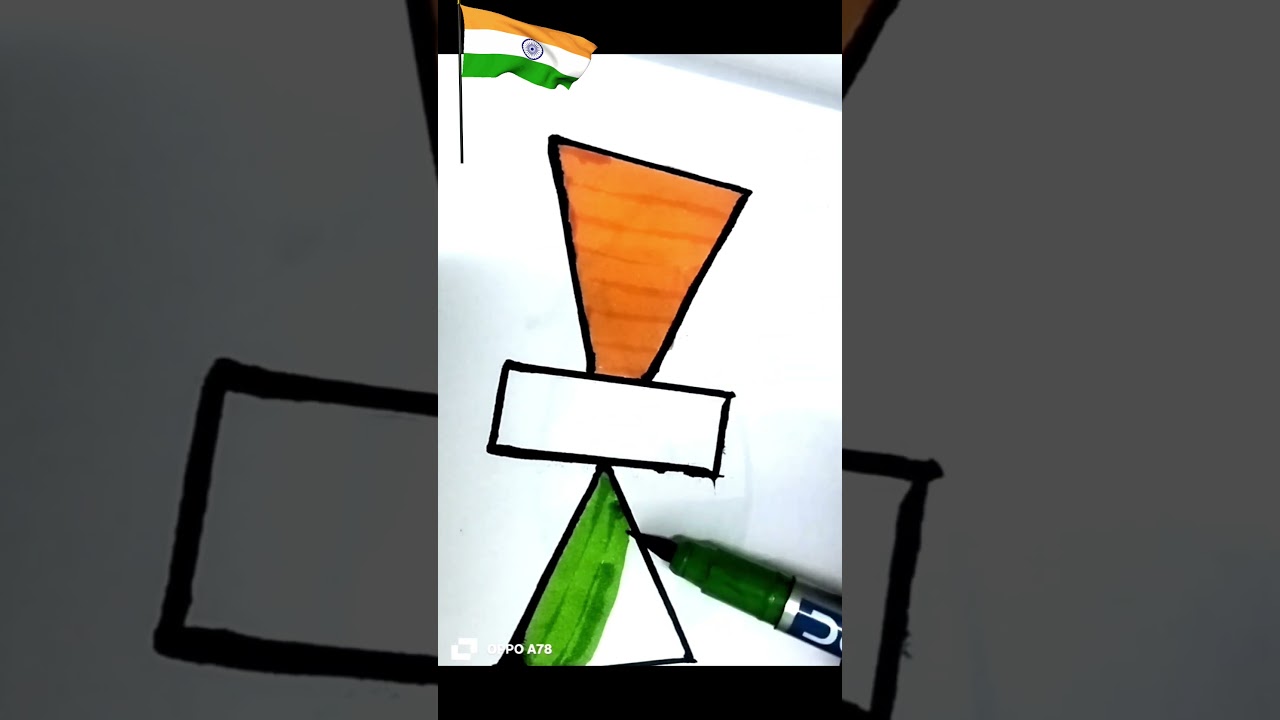 indian flag drawing 🇮🇳// republic day drawing #trending #shorts #viral #video# Jay hind 🇮🇳❤️
