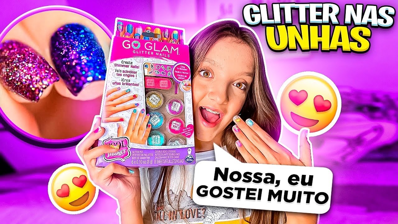 TUTORIAL UNHAS GLITTER GO GLAM | NAIL STAMPER @Descubra o Mundo Brincando – Sunny Brinquedos
