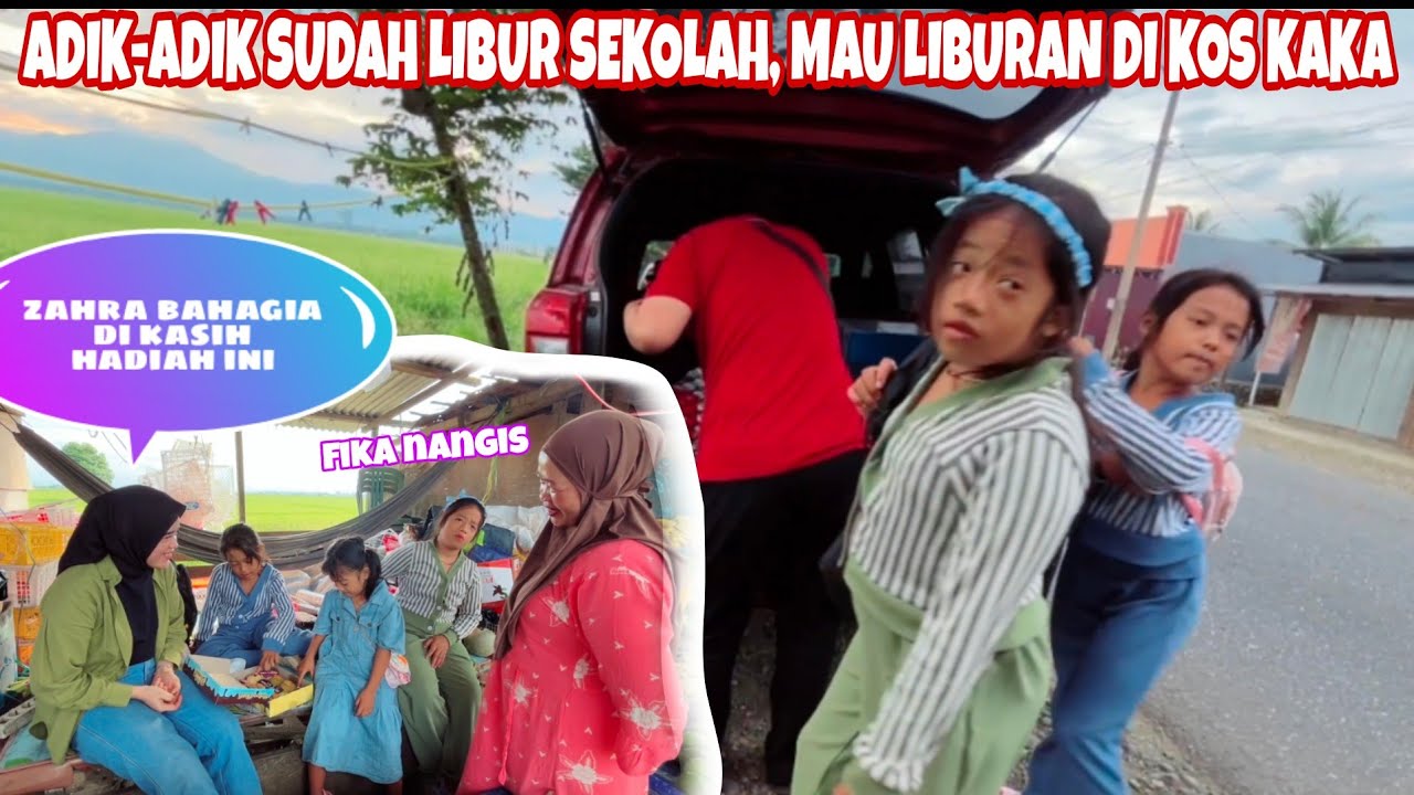 KE RUMAH MAMA JEMPUT ADIK-ADIK DAN KASIH HADIAH ULANG TAHUN UNTUK ZAHRA