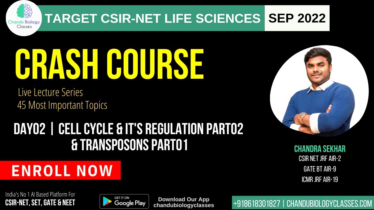 PART-01 TRANSPOSON | PArt-02 CELL CYCLE & IT'S REGULATION | Crash Course Biology | CSIR-NET LIFE