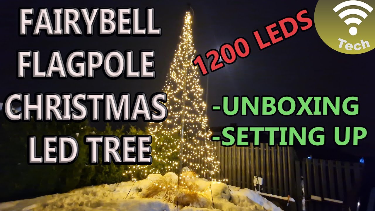 Fairybell Flagpole Christmas LED Tree