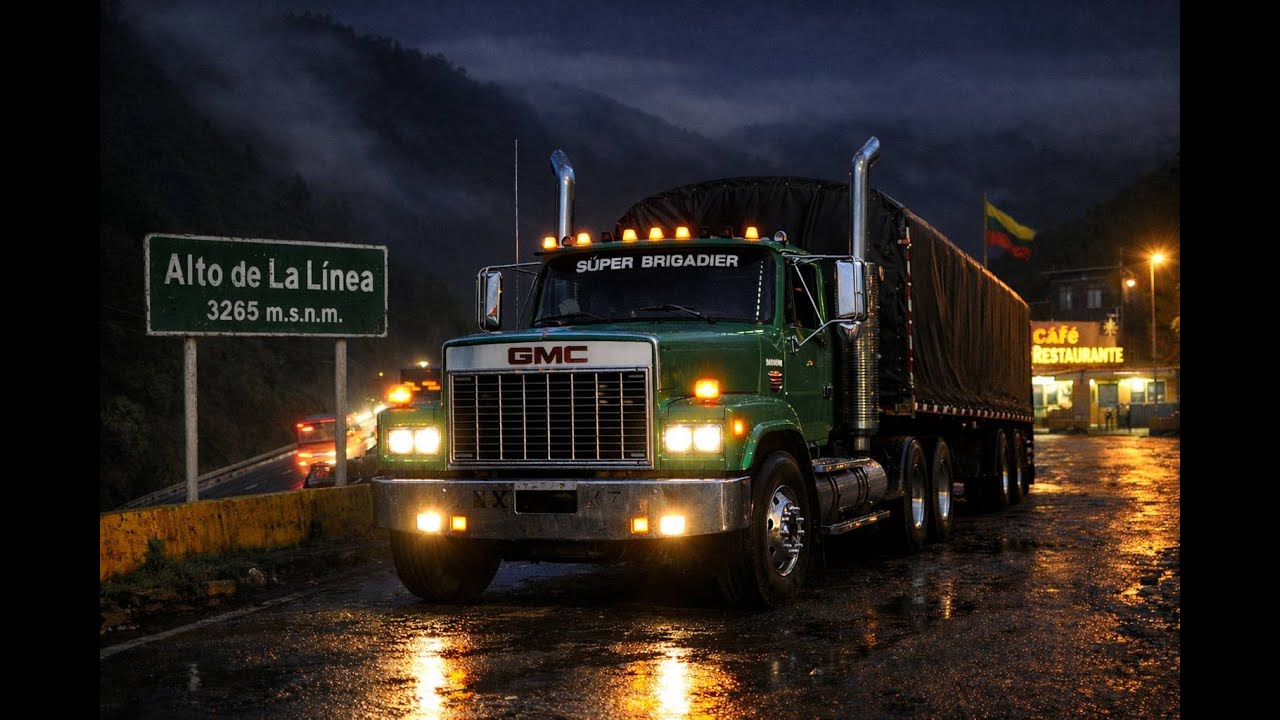 American Truck Simulator | Alto de la linea de madrugada | GMC Super Brigadier