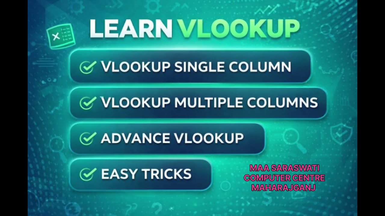 VLOOKUP (Single Column, Multiple Column & Advanced VLOOKUP) | Excel Tutorial | #excel #excel tips😱💯 