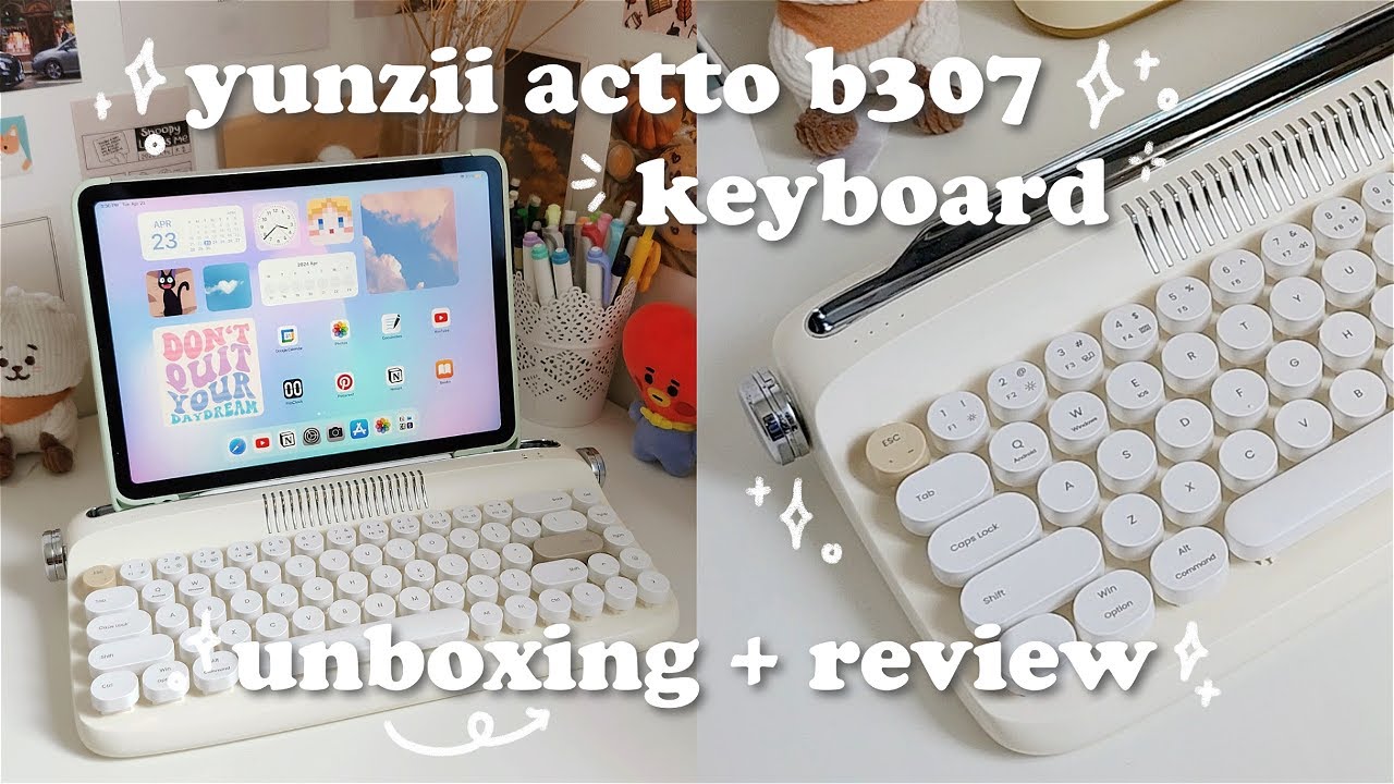Yunzii Actto B307 Keyboard Unboxing & Review: typewriter, sound test, aesthetic iPad accessory, asmr
