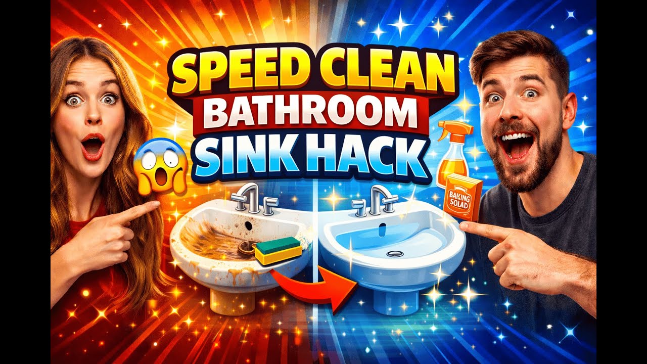 Speed Clean Bathroom Sink Hack #cleaninghacks #bathroomcleaning #sinkcleaning