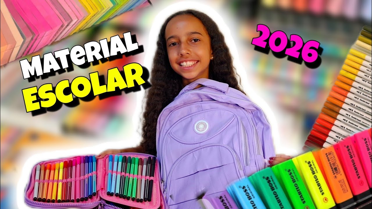 MOSTRANDO MEU MATERIAL ESCOLAR 2026!
