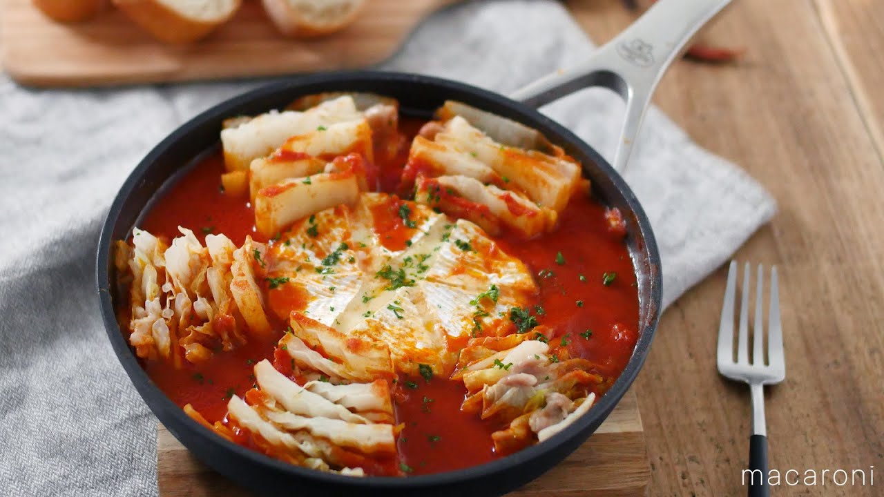 【豚バラ白菜のトマトカレー煮】カマンベールチーズまるごと♪ご飯にもパンにも合う！