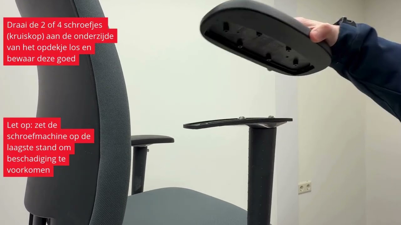 Instructie Drabert Entrada bureaustoel armlegger opdekje vervangen | Jetchair