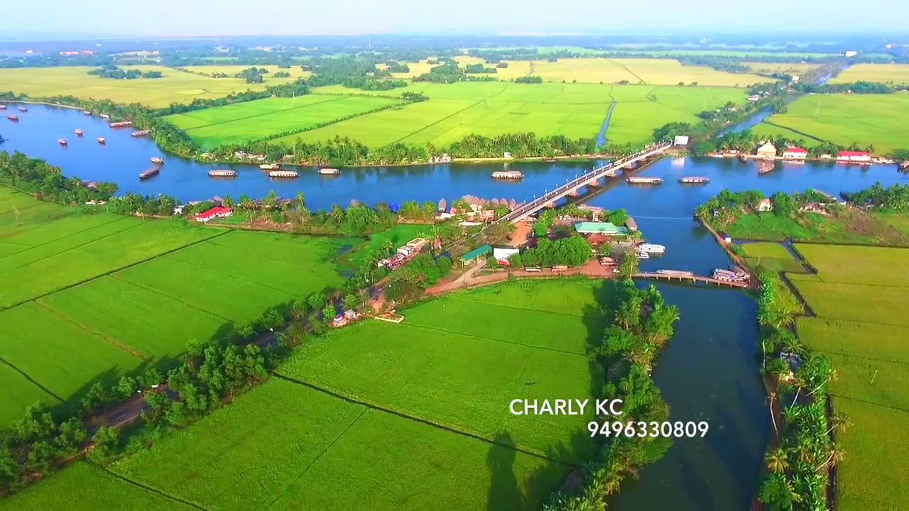 Alappuzha Kuttanad Backwater Aerial View