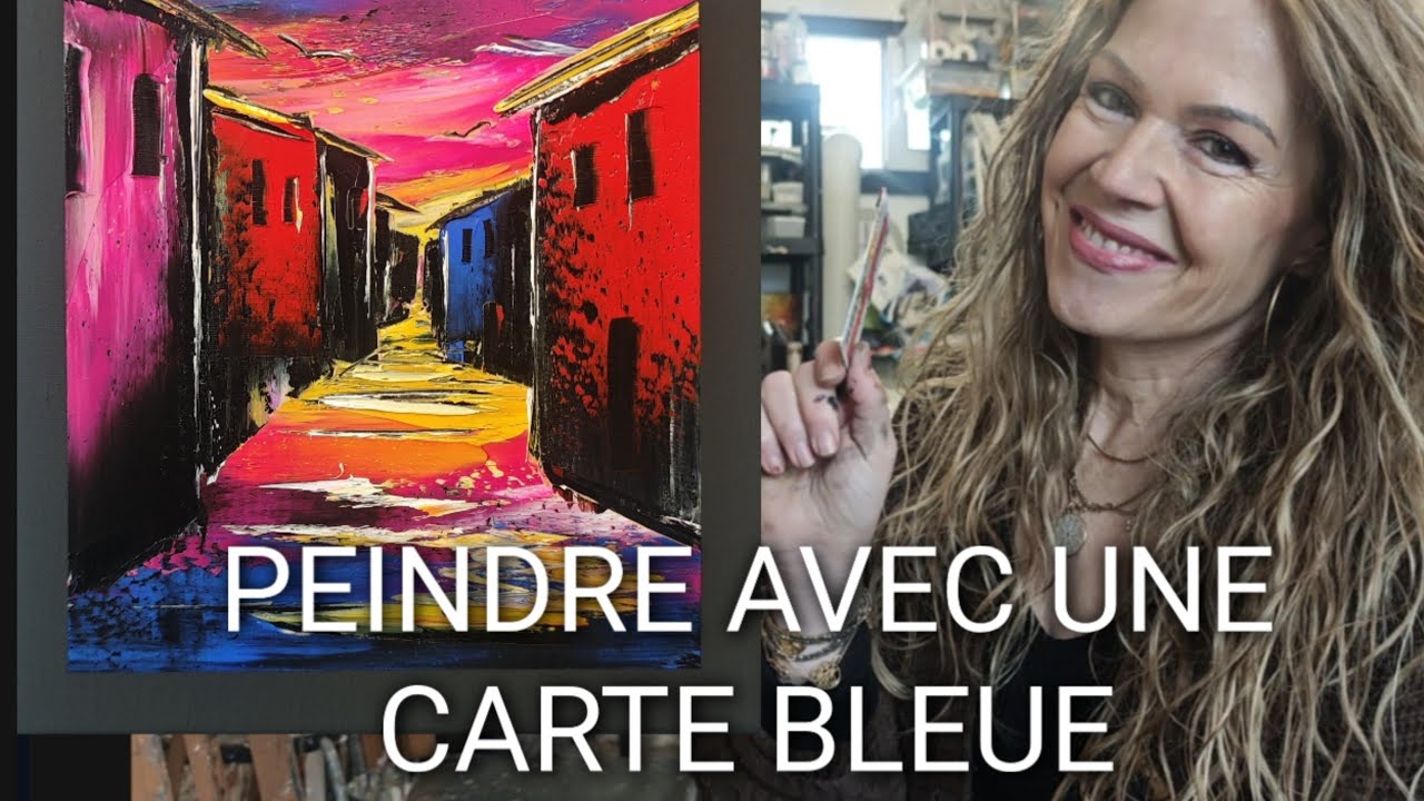 PEINDRE AVEC UNE CARTE BLEUE : ASTUCE POUR TRACER DES MAISONS par Nelly LESTRADE 