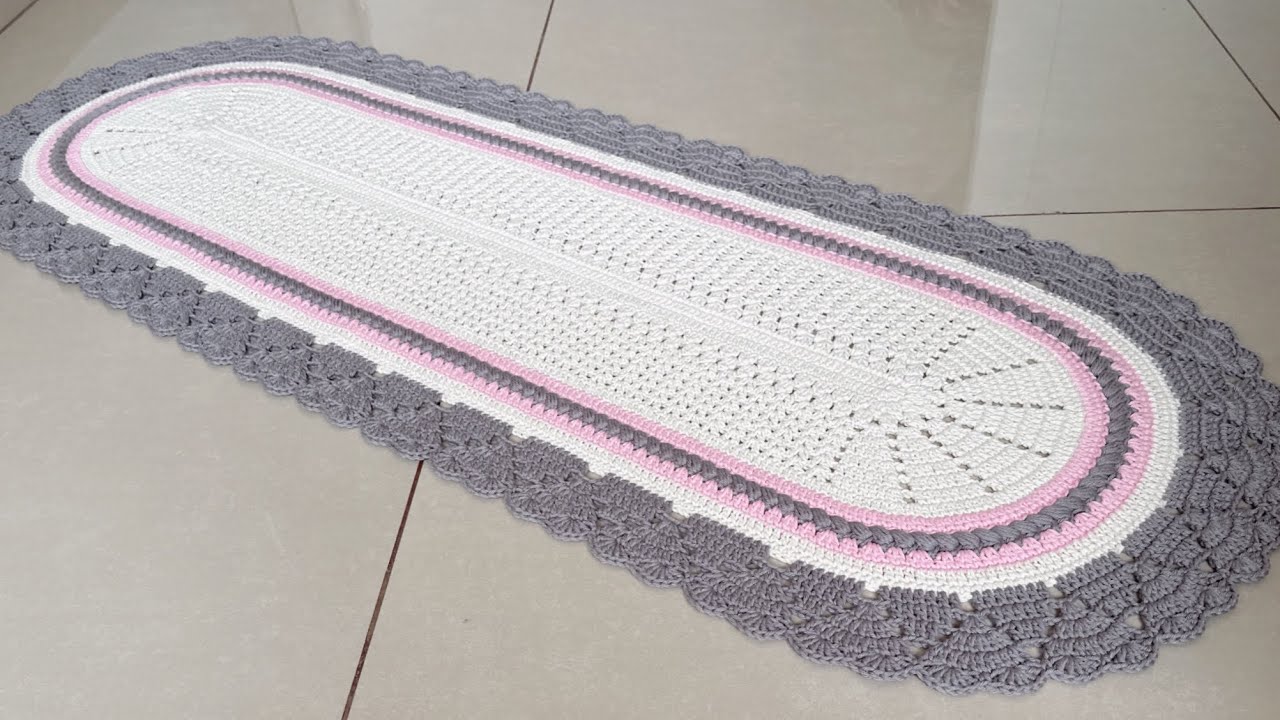 Passadeira oval em crochê Barbie muito linda, passo a passo completo 